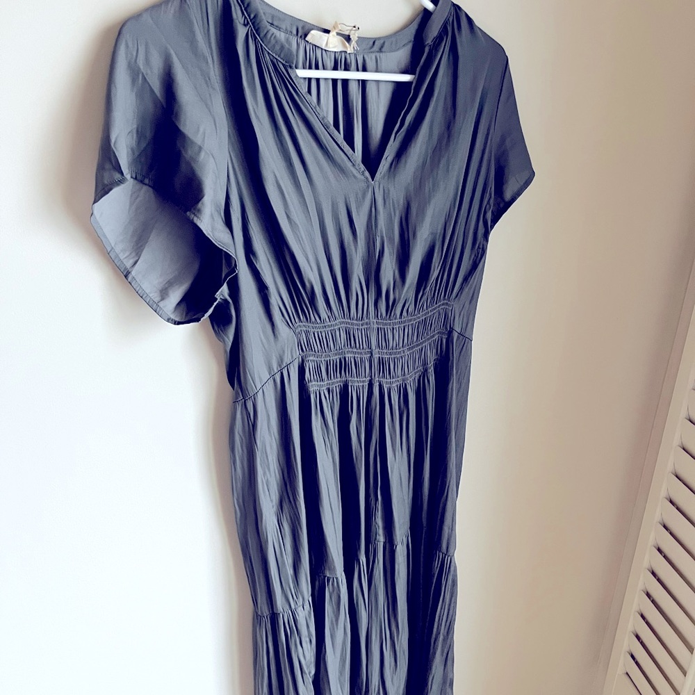 Gray pleated dress from a boutique. (Brand: Grade and Gather). New with tags